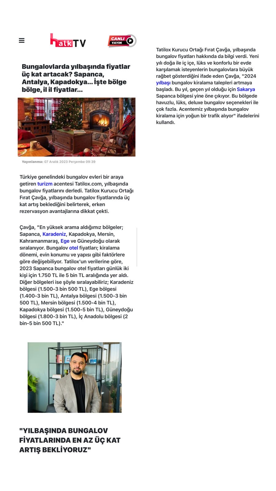https://halktv.com.tr/ekonomi/bungalovlarda-yilbasinda-fiyatlar-uc-kat-artacak-sapanca-antalya-kapadokya-iste-787549h?fbclid=PAZXh0bgNhZW0CMTEAAaey45Ypal_fU9_8Huo1DD1DtIVltGqFE5qmG9SRgPmgMrfsAigPUEeGnwNx2w_aem_0PMej69_obq_uxOWies2tA